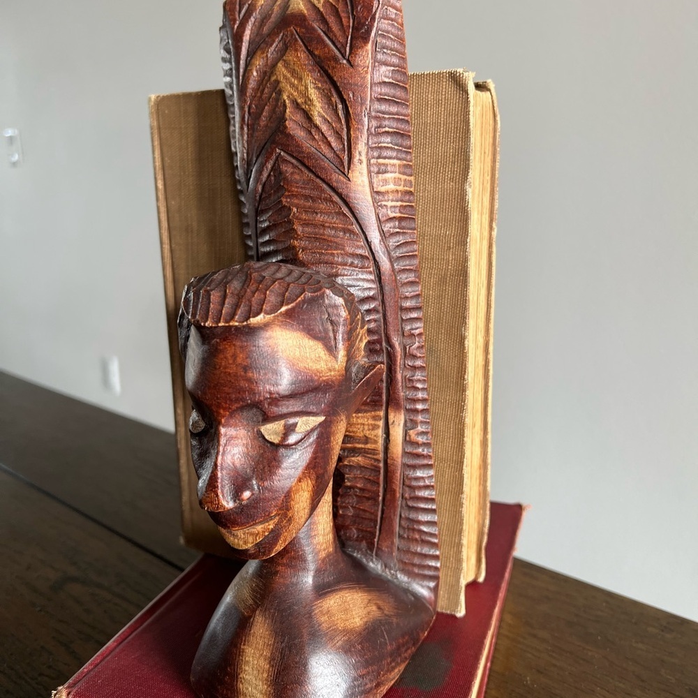 Vintage Hand Carved Wooden Tribal Heads Bookend Igorot Islander Ethnic Art‎ Deco - Picture 5 of 13